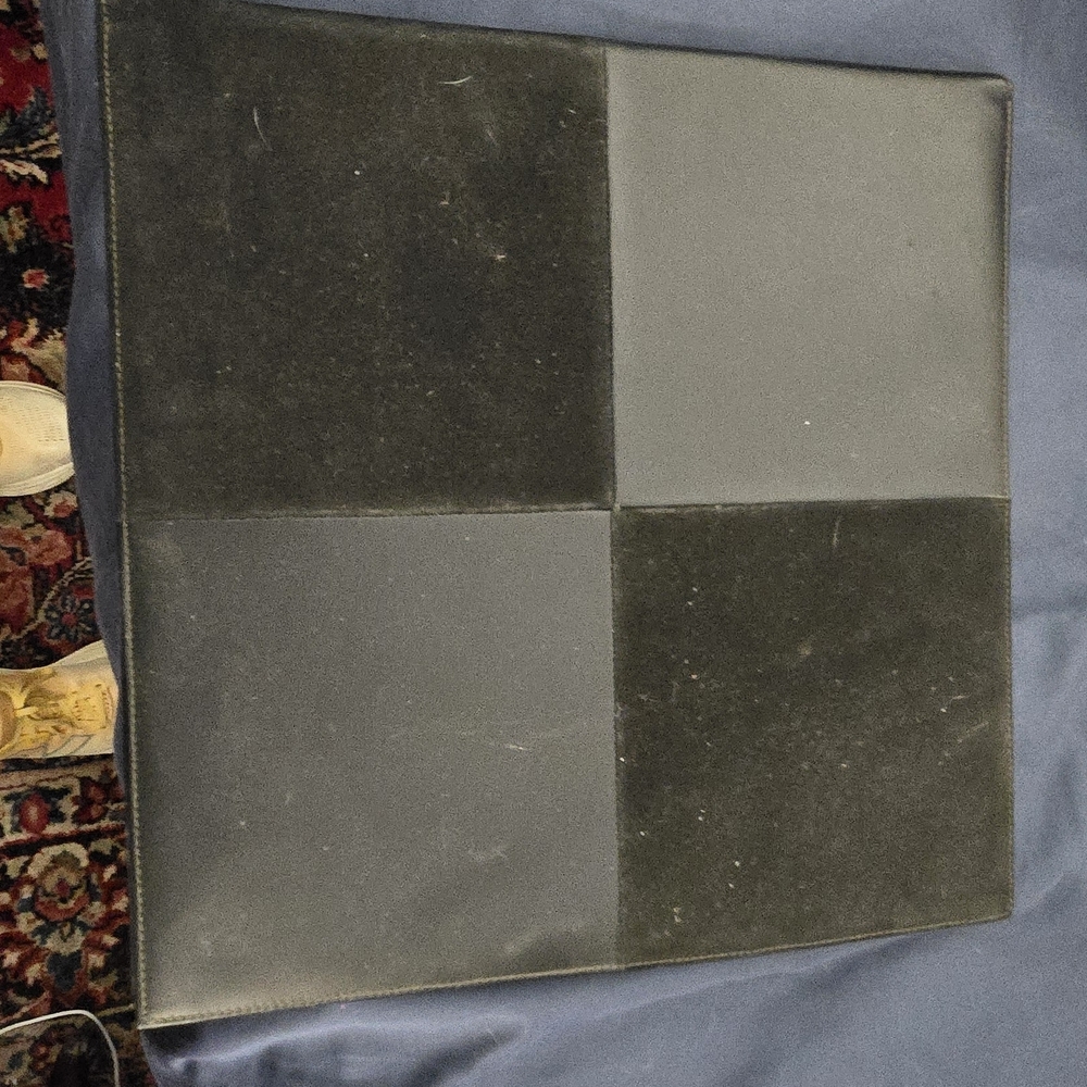 Square Checker Upholstered Seat Cushion in Black and Charcoal